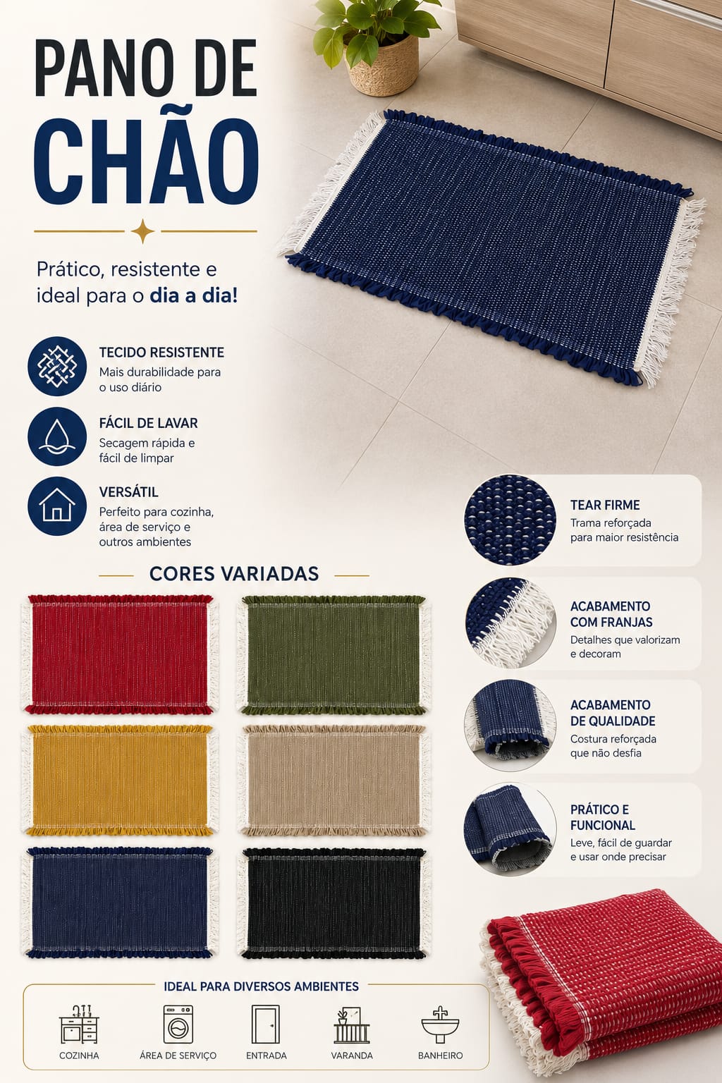 TAPETE DE TEAR XADREZ PREMIUM