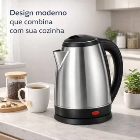 CHALEIRA ELÉTRICA 110V ACABAMENTO INOX 1,5L - PK7051