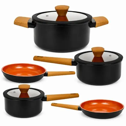 JOGO DE PANELAS CERAMICA C/ INDUÇÃO 05 PEÇAS GOURMET