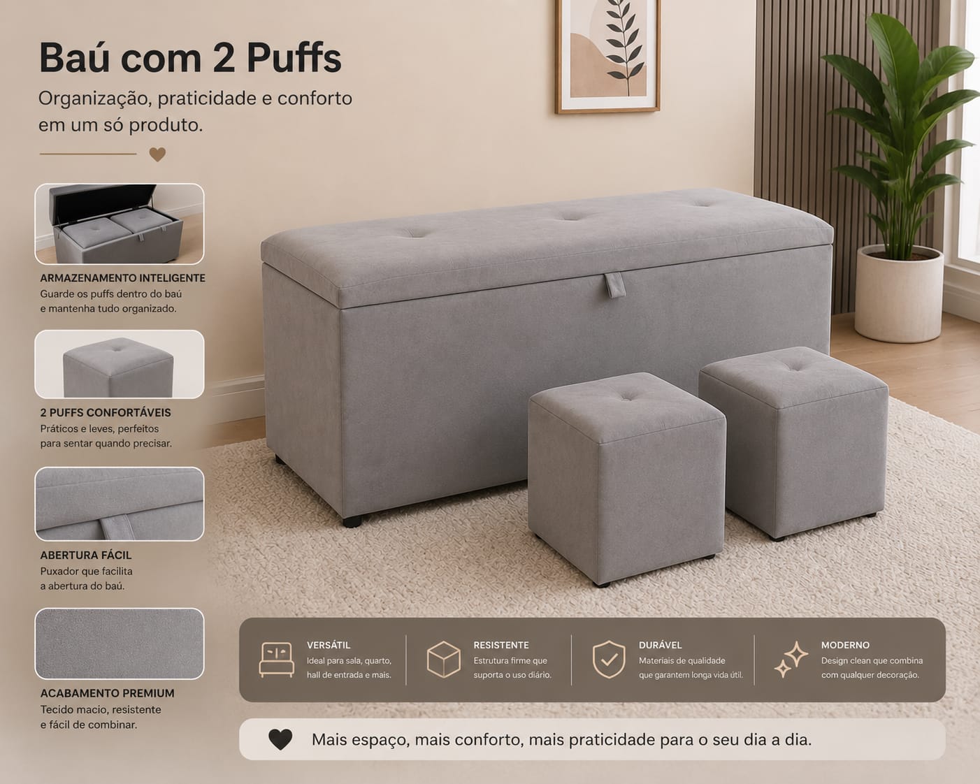 KIT BAU SUEDE + 02 PUFFS